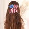 Patriotic Glitter Hair Bow – 4th of July Sequin American Flag Cheer Bow – Red White Blue Sparkly Ribbon Hair Accessory with Elastic Band for Women & Girls Independence Day Party